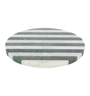 Tallerken/platå marmor hvit/grønn Ø:22cm - Kolleksjon Spotlight 