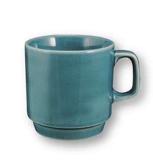B1100/6200 krus stablebart 22cl Petrol Ø:75mm H:78mm 0,22lt Petrol glaze dekor 