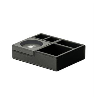 CORTES beholder til teposer og garnity L:160mm B:123mm H:50mm - Sort PU skinn 