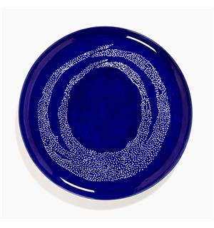 FEAST fat Ø:350/H:20mm Dekor: Dark Blue Dots White 