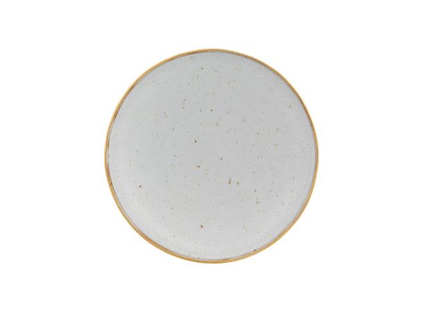 GOLD STONE dyp tallerken Ø:230mm. Hvit Steingods med håndmalt gullkant
