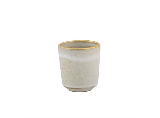 GOLD STONE kopp u/hank Ø:60mm/9cl, hvit Steingods med håndmalt gullkant