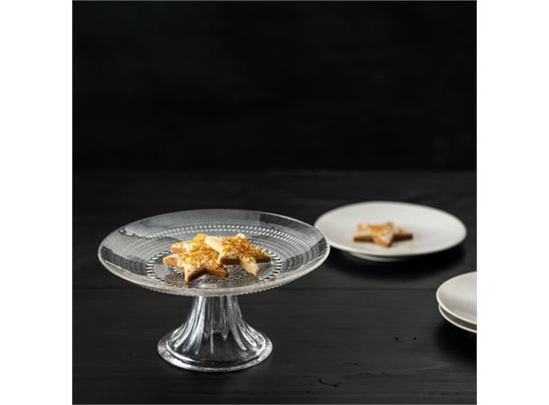 Kakefat på stett i glass, Ø:21,5cm, klar JUPITER
