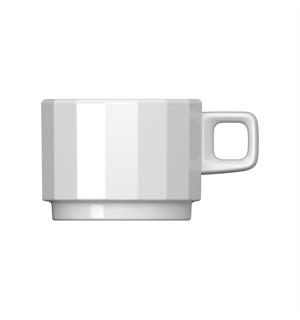 Kopp stablebar 9cl EDGE, Hvit Ø:64/H:48mm - Høybrent porselen 