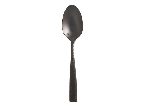 LUCCA FACET BLACK spiseskje L:210mm I hamret rustfritt stål - matt sort