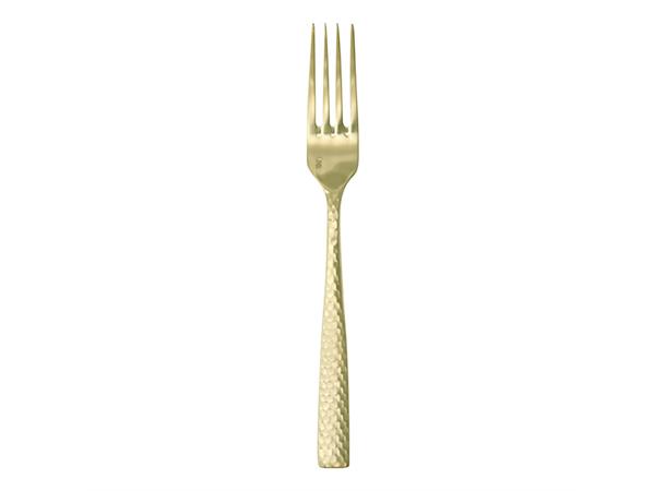 LUCCA FACET GOLD middagsgaffel L:208mm I hamret rustfritt stål - matt gull