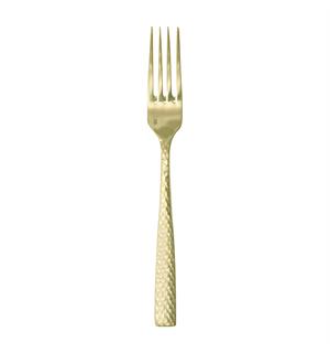 LUCCA FACET GOLD middagsgaffel L:208mm I hamret rustfritt stål - matt gull 