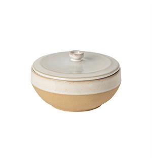 MARRAKESH kasserolle m/lokk Ø:150mm Hvit Resirkulert steingods fra Portugal 0,5L 