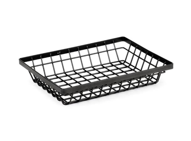 Metallkurv rektangulær 230x175mm H:45mm Sort utførelse