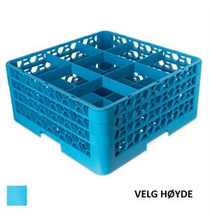 Oppvaskkurv OptiClean, 9-roms inndeling Maks dia glass 14,8cm 
