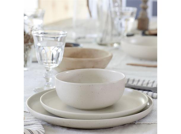 PACIFICA tallerken coupe Ø:22cm, Vanilje Ø:22cm H:2,5cm - Robust steingods