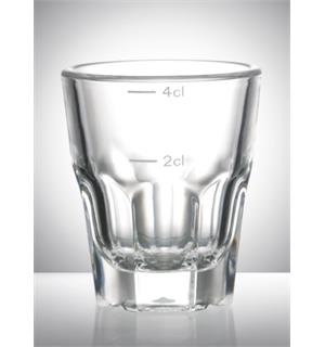 Polycarbonat shotglass Granity 4cl 100% resirkulerbart - m/2-4cl merke 