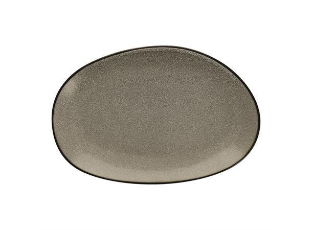 STON GREY tallerken/fat oval 360x240mm Steingods