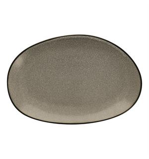 STON GREY tallerken/fat oval 360x240mm Steingods 