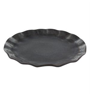 Tallerken flat Ø:28cm, sort, NAMI Steingods med asiatisk vibe 