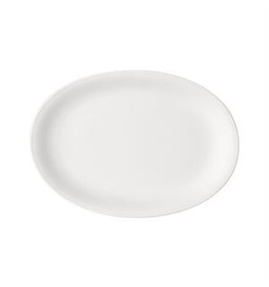 Tallerken oval coupe 29x20cm SMART, Hvi 29x20cm - Høybrent porselen 