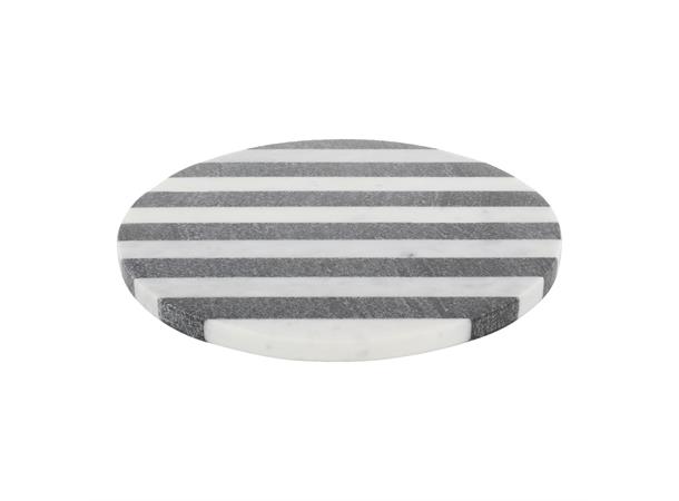 Tallerken/platå marmor hvit/sort Ø:22cm - Kolleksjon Spotlight