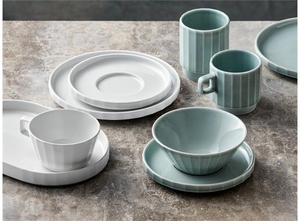 Tallerken rett kant Ø:28cm EDGE, Hvit Høybrent porselen