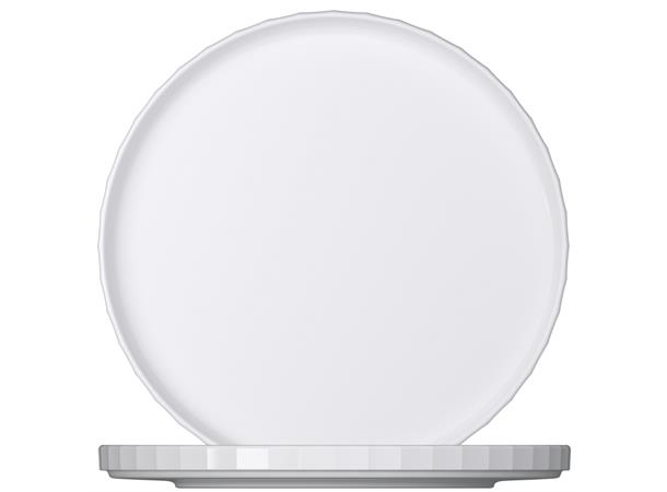 Tallerken rett kant Ø:28cm EDGE, Hvit Høybrent porselen