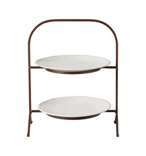 BOUTIQUE stativ 2 etasjer, rustbrun For tallerken maks Ø:250mm 