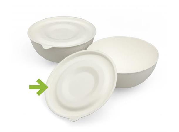 Bagastro lokk Ø:114mm, Pk á 40 stk Sukkerfiber - 100% nedbrytbart