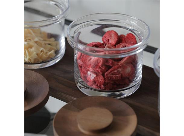 CRASTER TILT mini glasskrukke sett valnø L:450mm B:145mm H:15mm (basen)