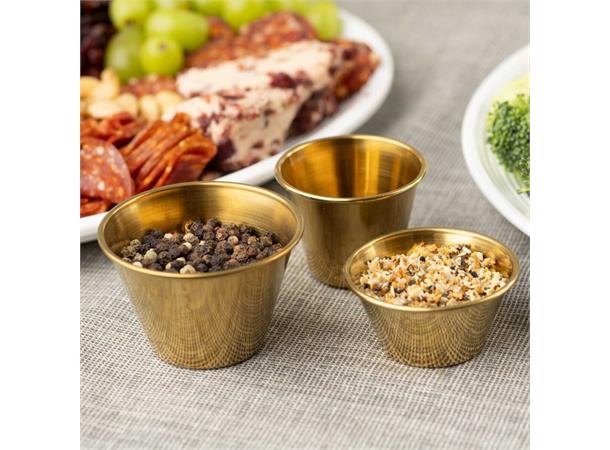 Dipskål rustfritt stål 6cl,PVD GULL Ø:65mm / H:30mm