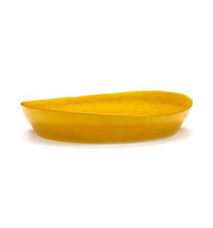 FEAST fat halvdypt Ø:300/H:60mm Dekor: Sunny yellow swirl-dots black 
