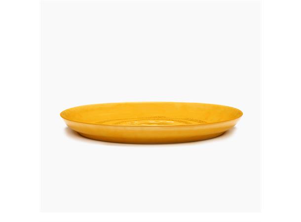 FEAST fat halvdypt Ø:350/H:40mm Dekor: Yellow Dots Black