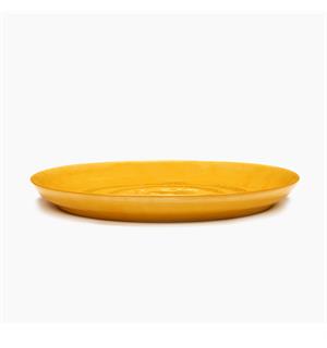 FEAST fat halvdypt Ø:350/H:40mm Dekor: Yellow Dots Black 
