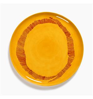 FEAST fat Ø:350/H:20mm Dekor: Yellow Stripes Red 