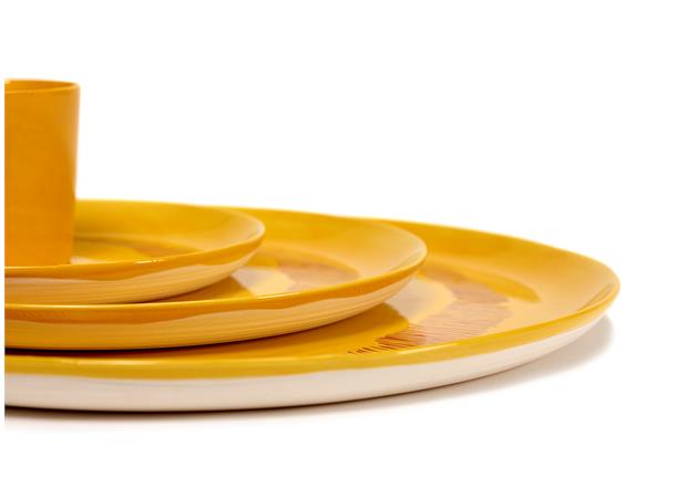 FEAST fat Ø:350/H:20mm Dekor: Yellow Stripes Red
