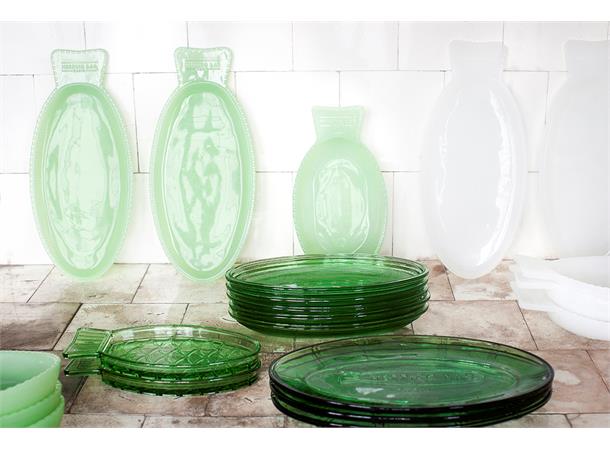 FISH&FISH glasstallerken 230x100, grønn I grønt glass
