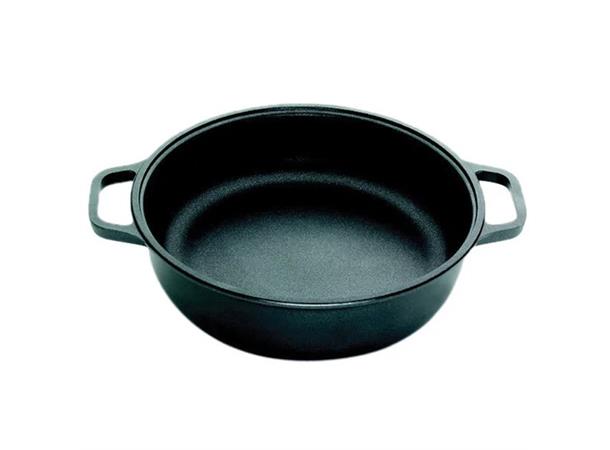 Kjele i støpt aluminium Ø:28cm H:7cm Med glasslokk, antistick coating, 3,0Ltr