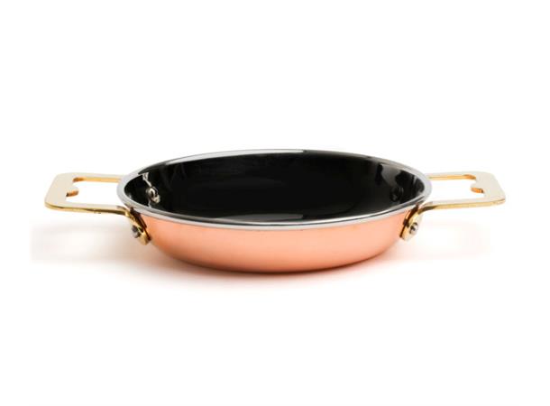 Kobberkjele mini paella m. 2 htk Ø:120mm Ø:120mm H:25mm