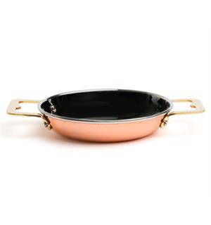 Kobberkjele mini paella m. 2 htk Ø:120mm Ø:120mm H:25mm 