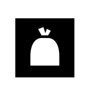 Merking av avfallsbeholdere RESTAVFALL 14x14cm, utført i Murfolie m laminat 