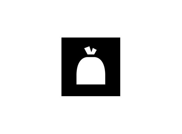 Merking av avfallsbeholdere RESTAVFALL 14x14cm, utført i Murfolie m laminat