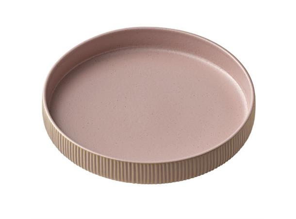NARA tallerken høy m. relf. Ø:240mm Rosè Steingods - Ø:240mm H:42mm 1,3ltr