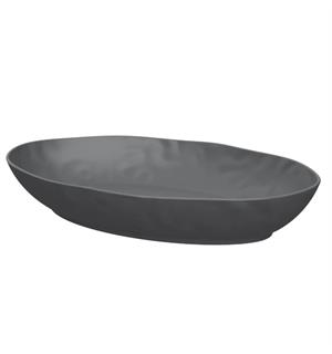 PIGMENT oval bolle i melamin GRÅ L:420mm B:280mm H:70mm 3,4ltr 