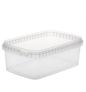 Plastboks rektangulær 192x129mm 0,78ltr Hot fill :tåler + 90gr C- opp til 15 min 