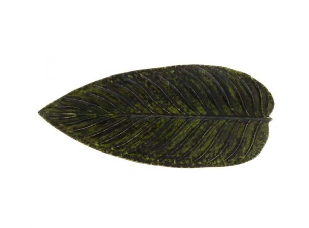 RIVIERA Strelizia blad L:400mm B:170mm Steingods - Dyp grønn