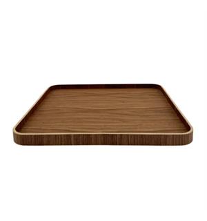 Serveringsbrett i tre/finér 45X45, valnø Serveringsfat - Med antislip overflate 