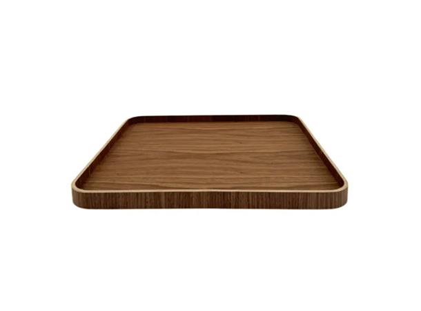 Serveringsbrett i tre/finér 45X45, valnø Serveringsfat - Med antislip overflate