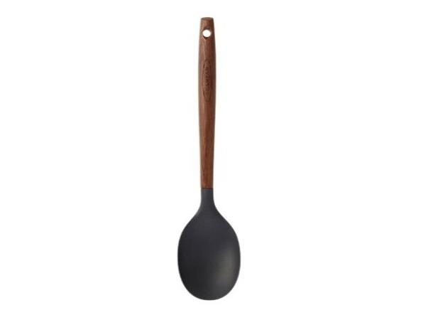 Serveringsskje Lengde 31cm, silikon Håndtak i treverk, Karbonatisert Ask