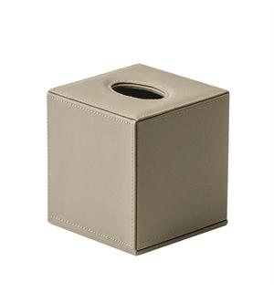 Serviettdispenser skinn, beige 135x135x140, beige PU skinn 