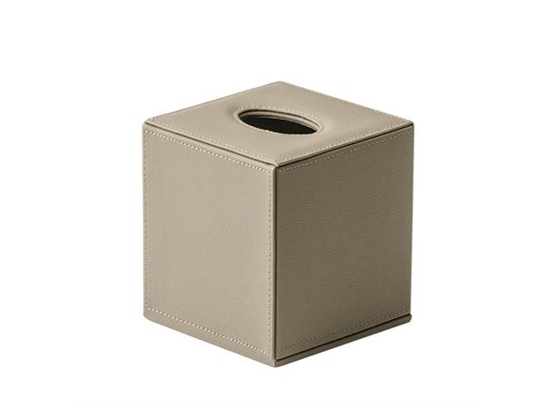 Serviettdispenser skinn, beige 135x135x140, beige PU skinn