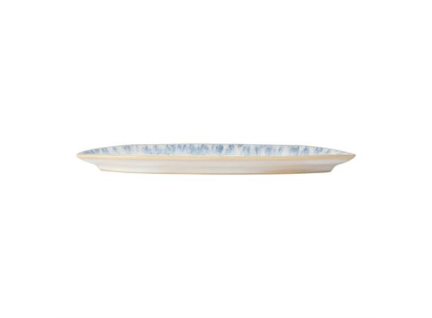 Tallerken oval L:160x12cm, blå, BRISA L:160mm B:120mm H:24mm - Stengods