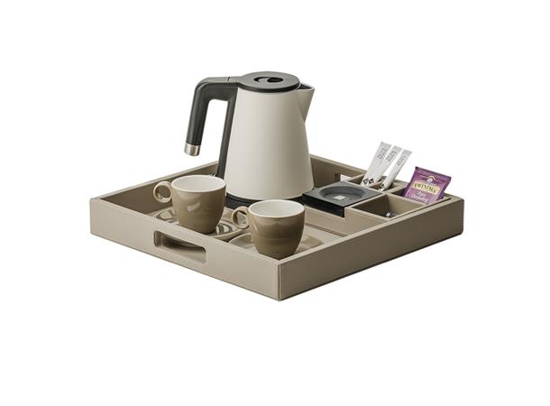 CORTES beholder til teposer og garnity L:160mm B:123mm H:50mm - Beige PU skinn