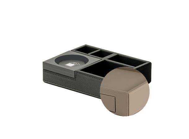 CORTES beholder til teposer og garnity L:160mm B:123mm H:50mm - Beige PU skinn